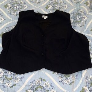 The Drop Black Button-Up Vest